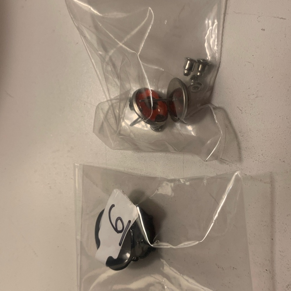 Ladybug earrings & Black Cat ring